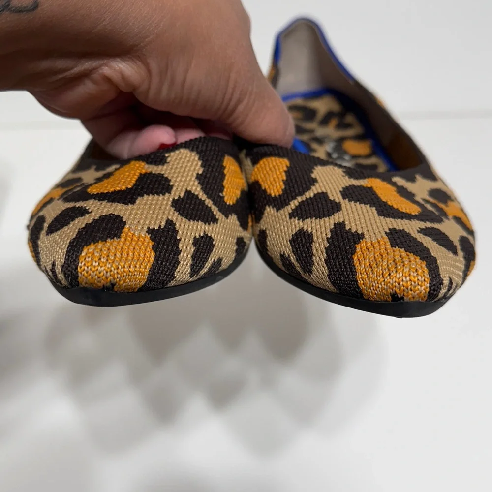 Rothy’s The Point Big Cat Leopard Print Flats - Picture 7 of 17